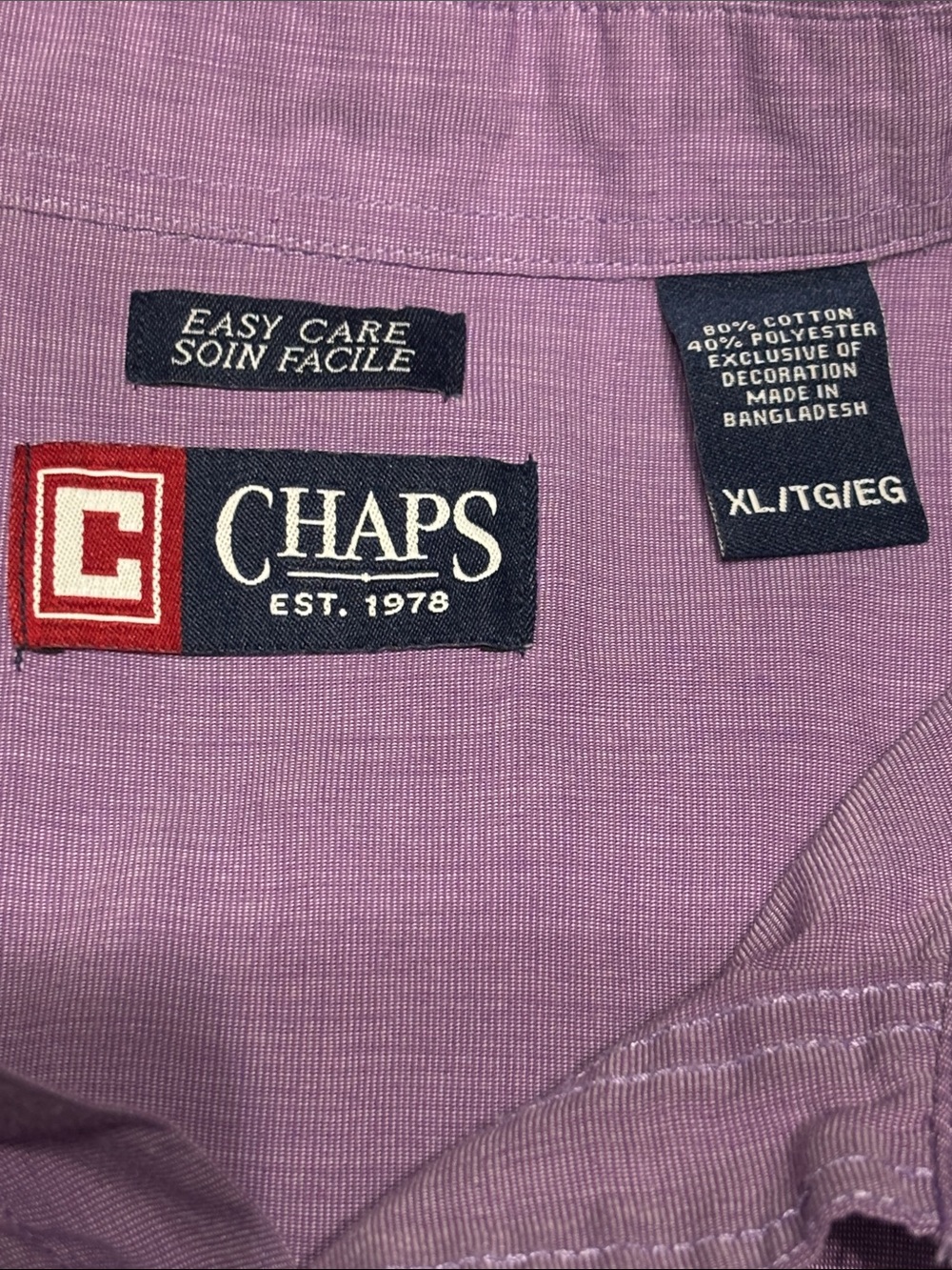 Chaps Purple Long-Sleeve Button-Down Shirt - Picture 2 of 4